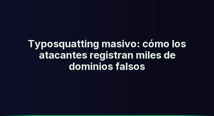Typosquatting masivo: cómo los atacantes registran miles de dominios falsos