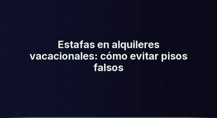 Estafas en alquileres vacacionales: cómo evitar pisos falsos