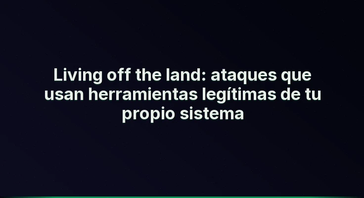 Living off the land: ataques que usan herramientas legítimas de tu propio sistema