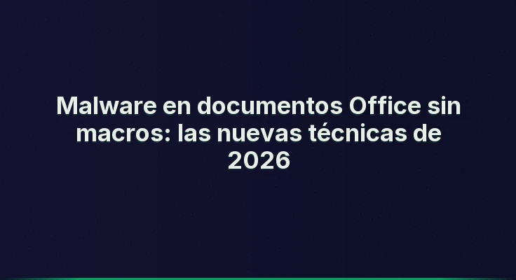 Malware en documentos Office sin macros: las nuevas técnicas de 2026