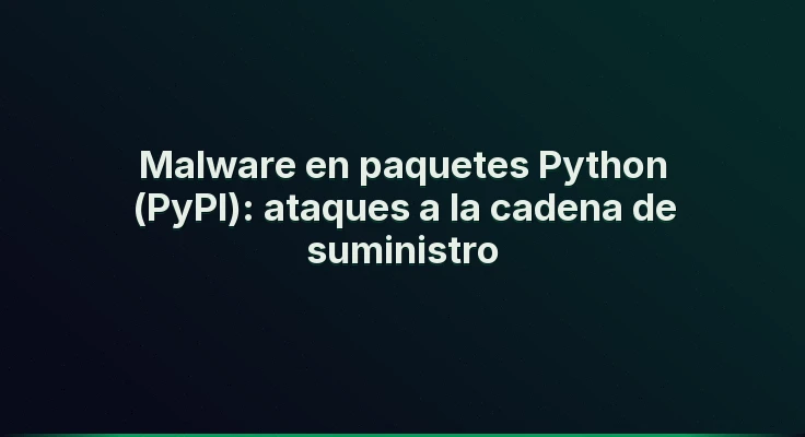 Malware en paquetes Python (PyPI): ataques a la cadena de suministro