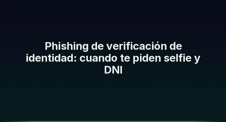 Phishing de verificación de identidad: cuando te piden selfie y DNI